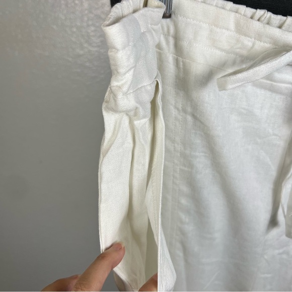 Cynthia Rowley White Linen Blend Relaxed Pants - Picture 2 of 8